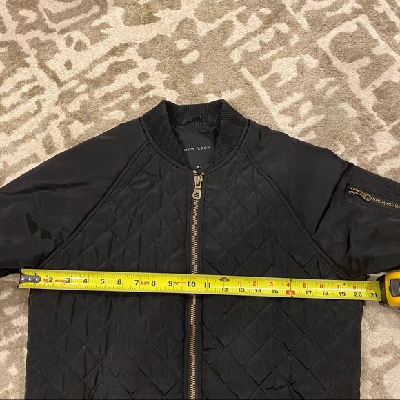 New Look Black Quilted Lined Bomber Jacket Size 6 - Picture 10 of 10